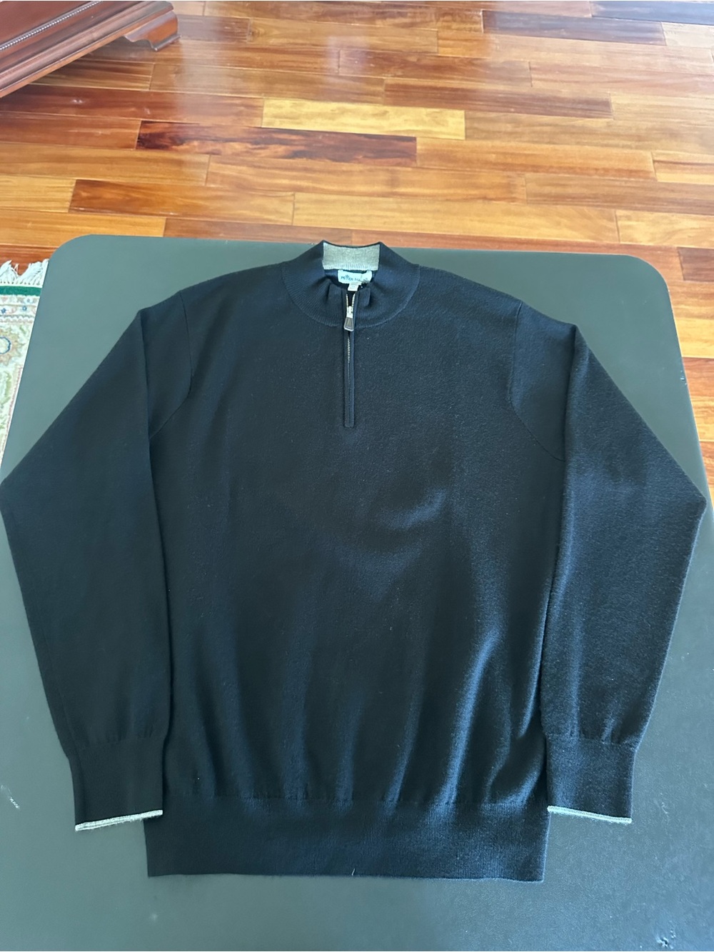 Peter Millar Black Half-Zip Men's Sweater Cashmere Silk Polyester Nylon Size XL